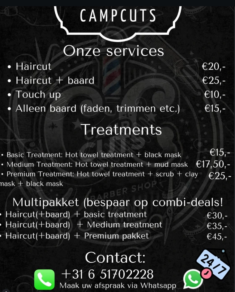 Camp Cuts prijslijst